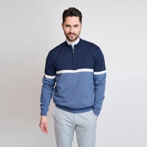 Mens Nordic Windbreaker Sweater, Ensign Blue